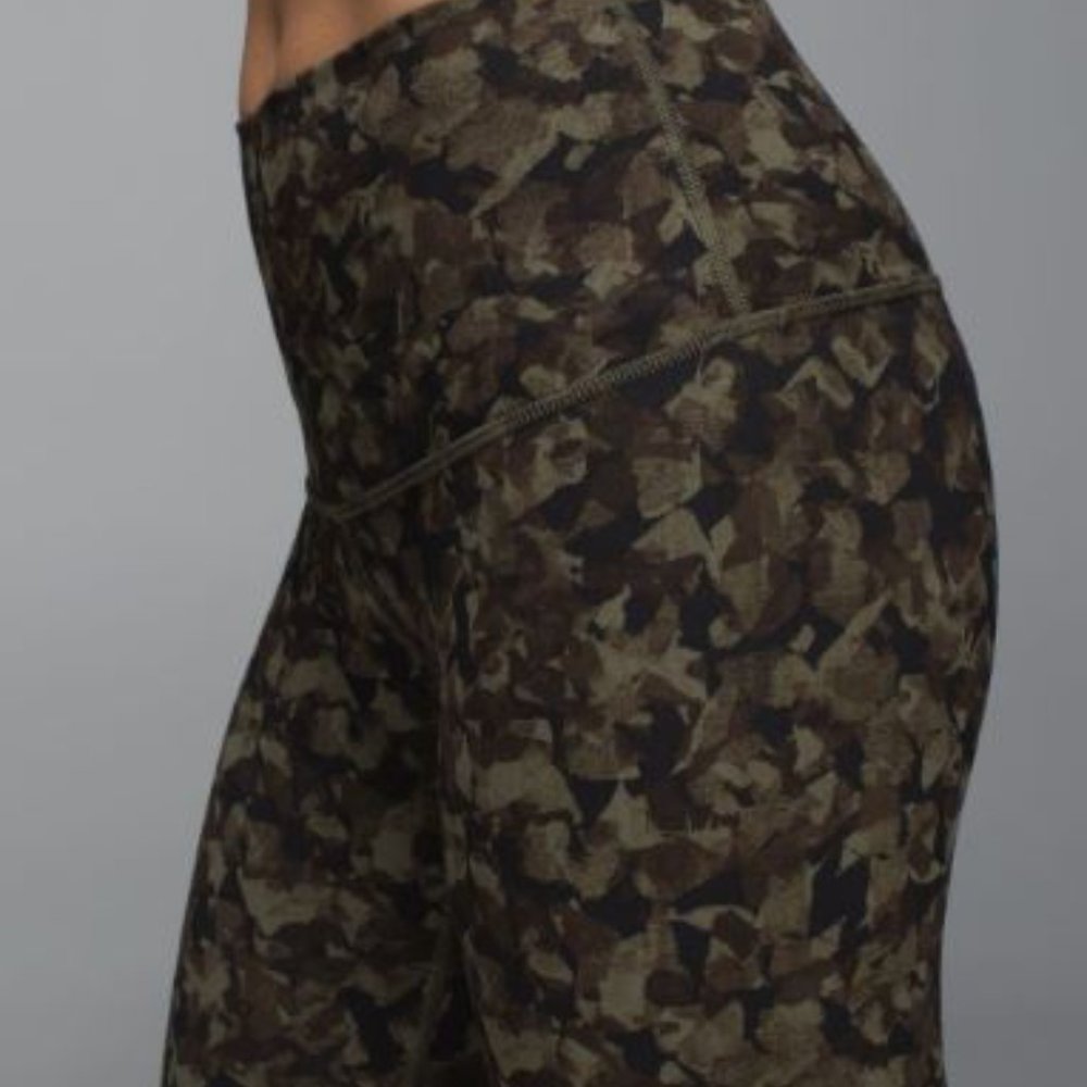 LULULEMON| Wunder Under *Full-On Luon (Roll Down) Mystic Jungle Fatigue SZ 6 - Picture 3 of 13